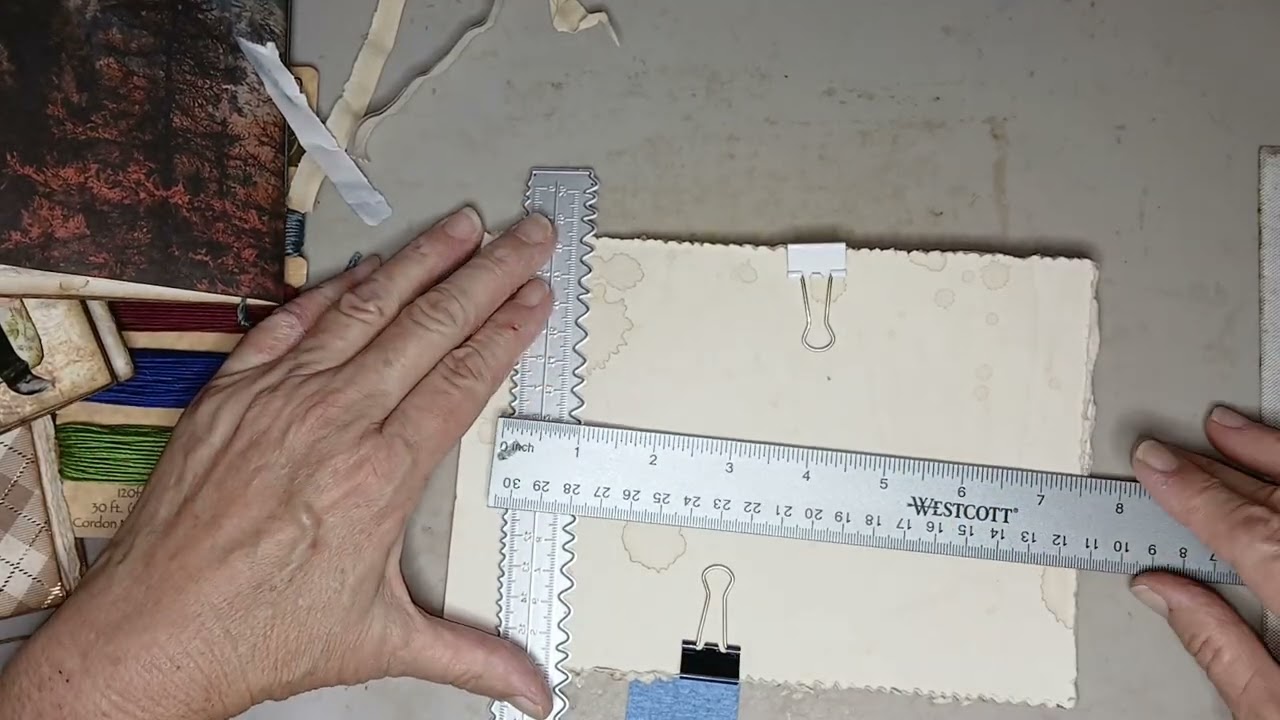 Rough edged paper for a signature for the mini folio book