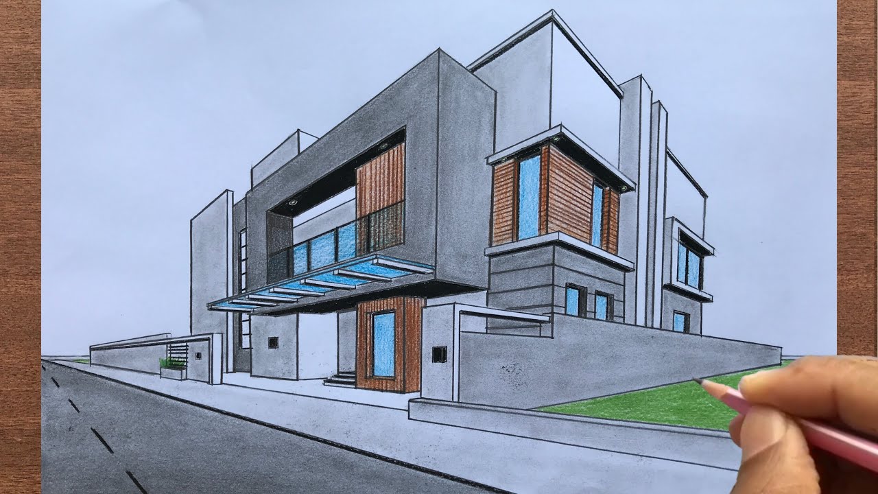 How to Draw a House in 2-Point Perspective