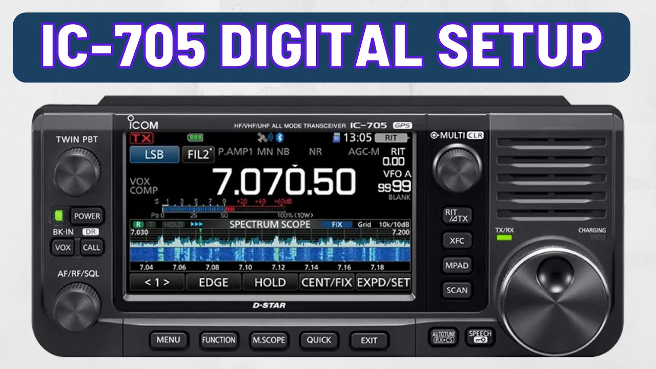Icom IC-705 SETUP for WSJT/Digital Modes (Easy and Simple)