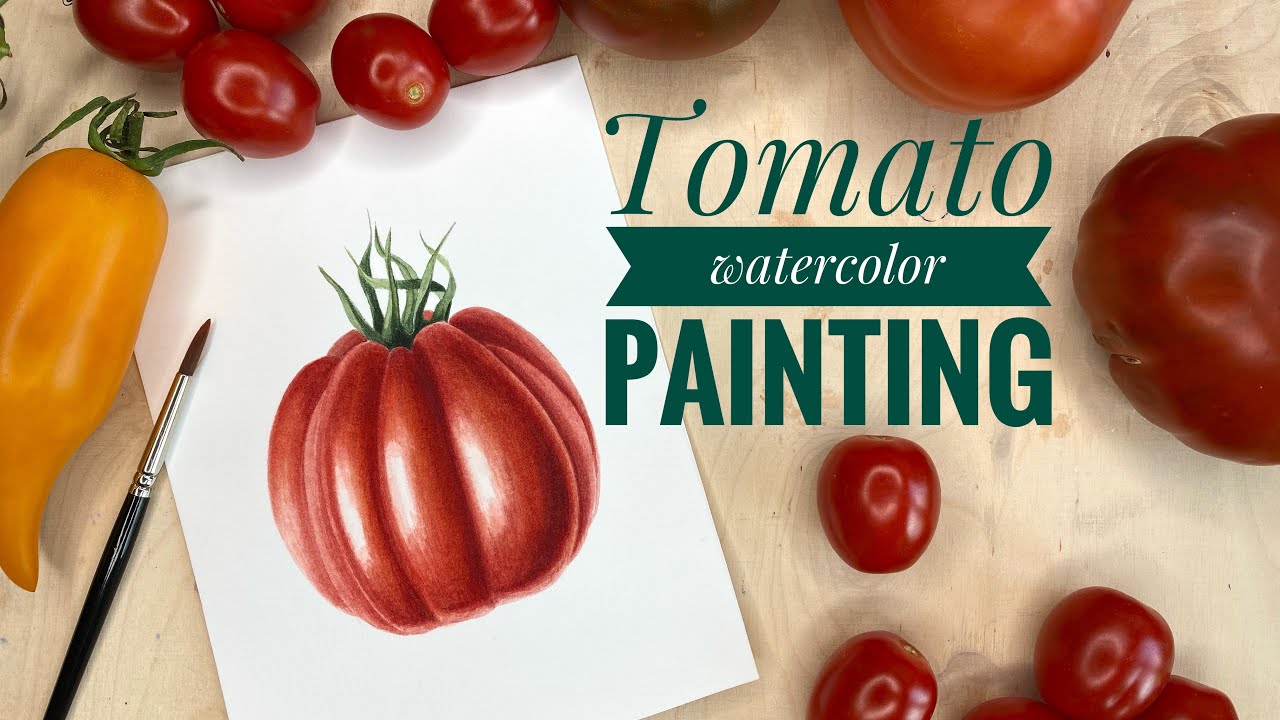 How to paint tomato with watercolors | tomato painting | realistic art