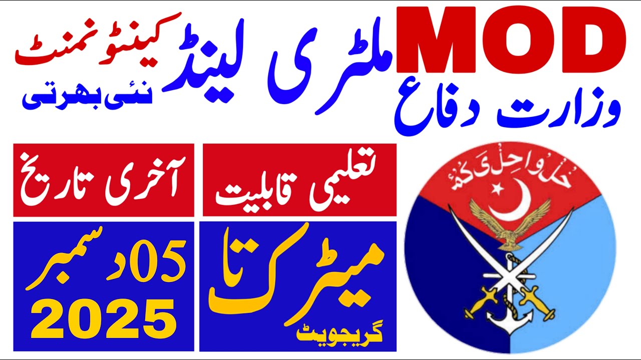 Ministry Of Defence Military Land & Cantonment Board Latest Jobs 2025 | Technical Job Info 1.0