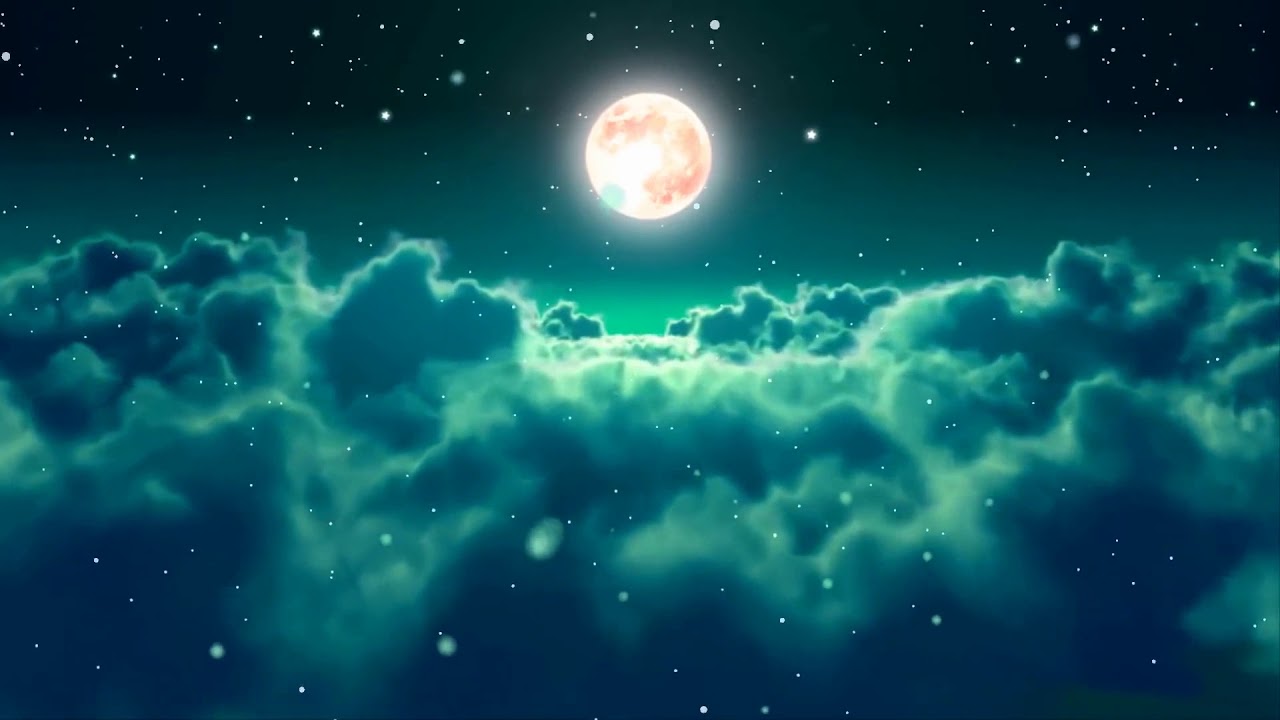 ◉ FREE Theme Background loop video wall footage HD ◉ # 27The full moon on the dream cloud