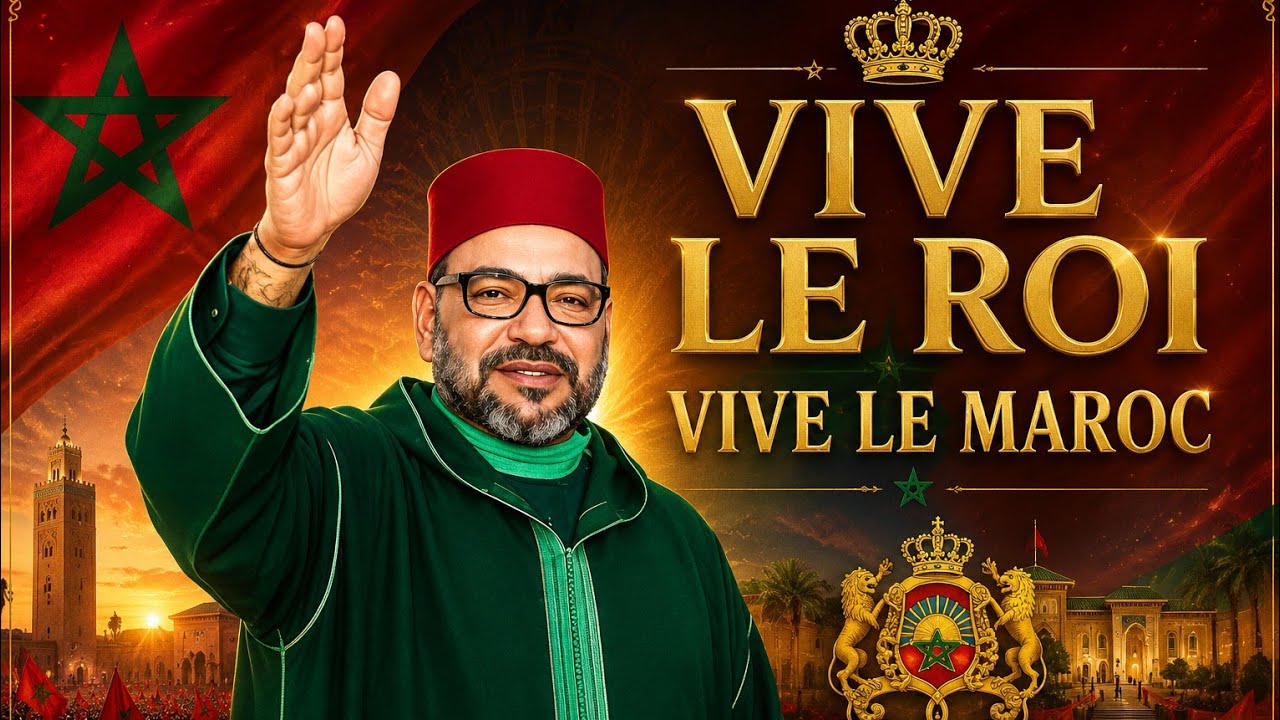 VIVE LE ROI, VIVE LE MAROC🇲🇦belle chanson française avec les paroles pour célébrer la fête du trône🥳