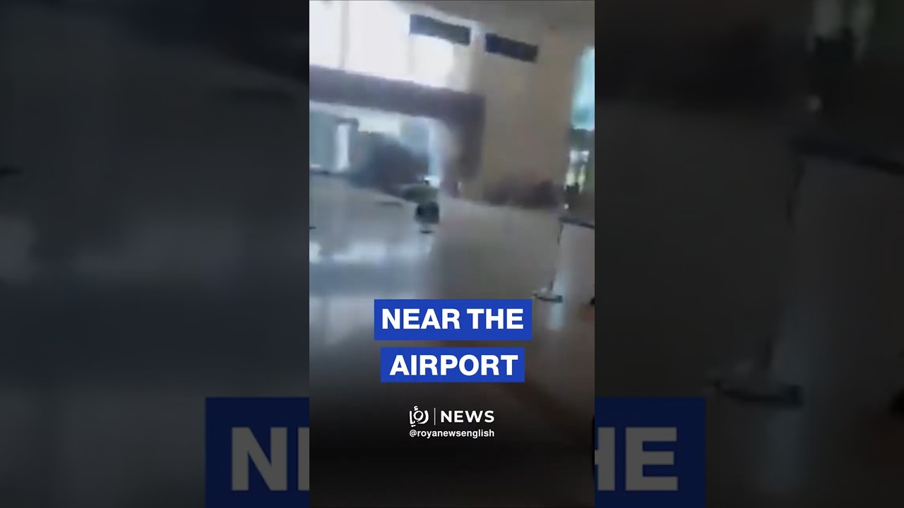 Missile debris falls near Ben Gurion Airport in Tel Aviv