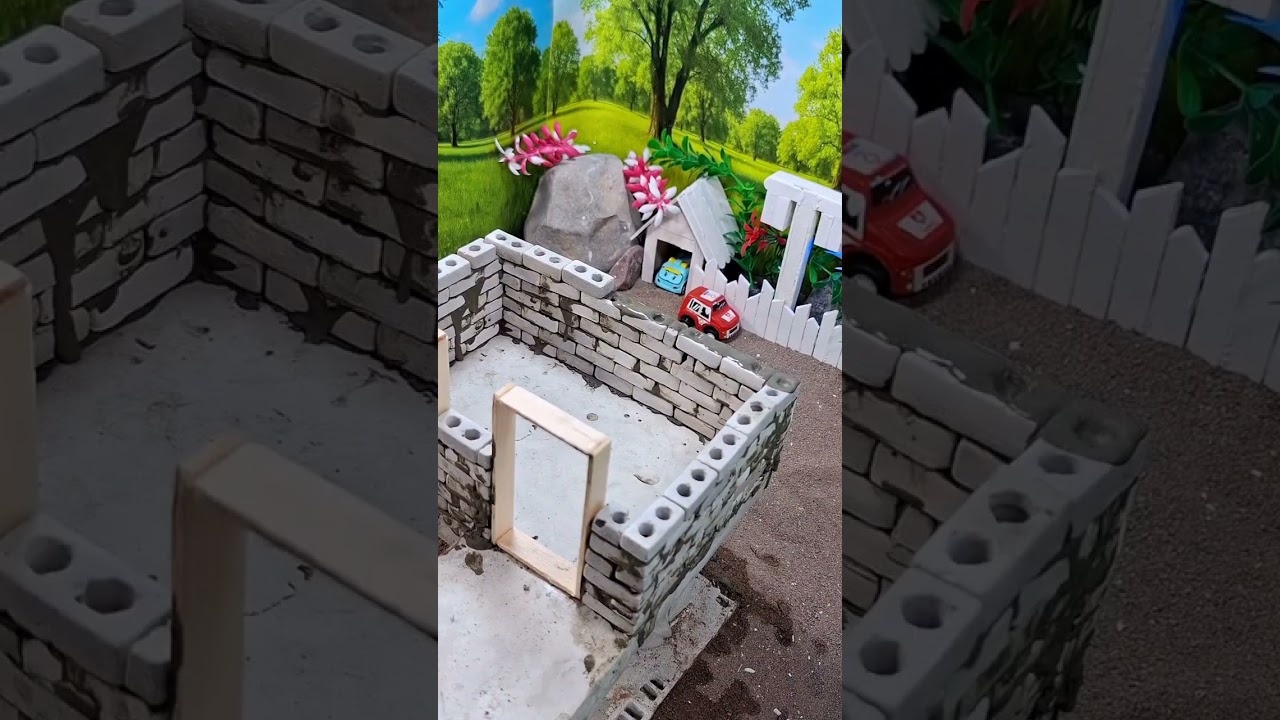 Relaxing Mini Construction: Building a Blue Dream Home 🌧️ 