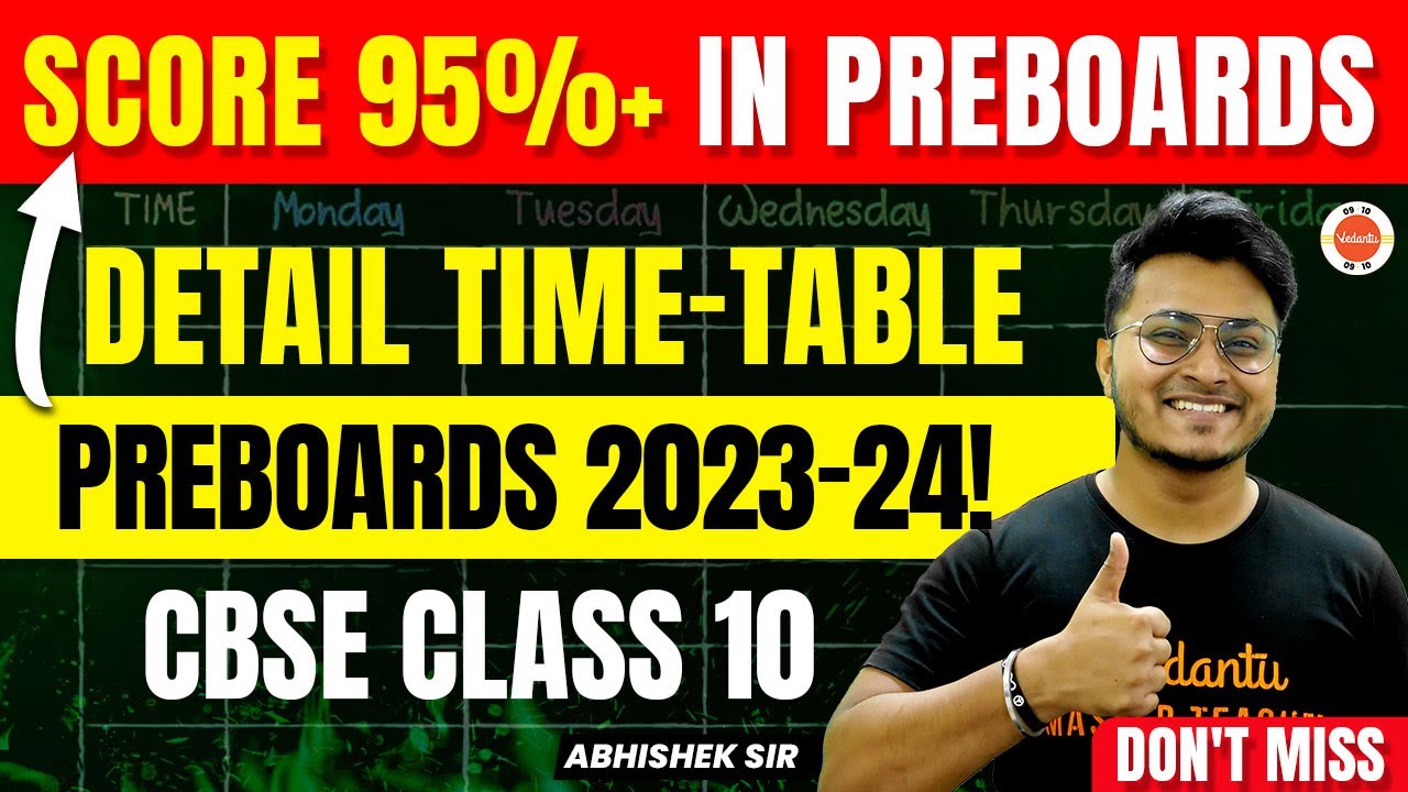 CBSE CLASS 10 PreBoards Time Table for 100% Success| Practical Plan with Focus on Your Mental Health