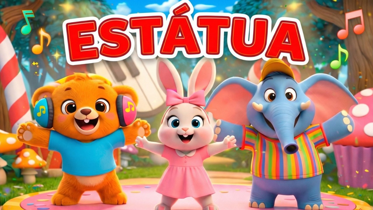 Pula Pula como o Coelhinho 🐰 Música de Estátua para Dançar | Ursinho Melodia e sua Turma