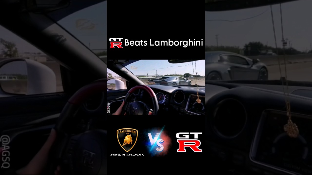 Lamborghini Aventador VS Nissan GTR in drag race, Lamborghini VS Nissan GT R #lamborghini #nissan