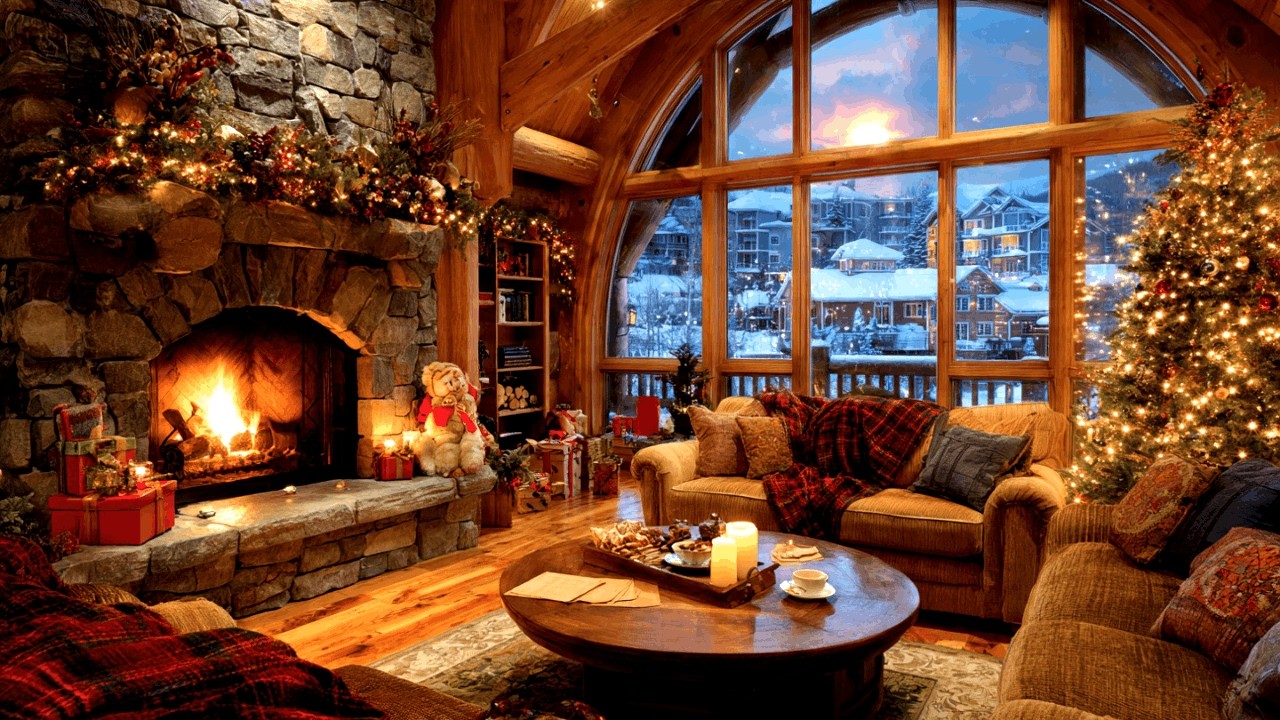 Peaceful Christmas Jazz Fireplace Vibes for Work Study or Calm Sleep