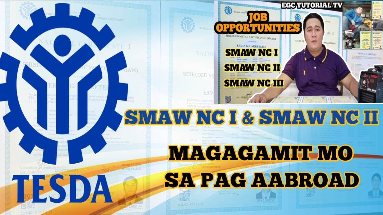 TESDA SMAW NC I, SMAW NC II MAGAGAMIT MO SA PAG AABROAD... #welding #educational  #tesda  #egc