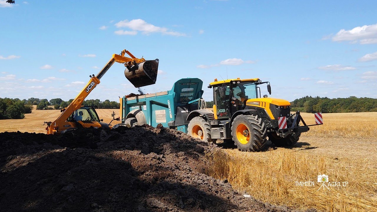 Epandage compost / JCB 4220 & Epandeur rolland 6118 / SAS BBE