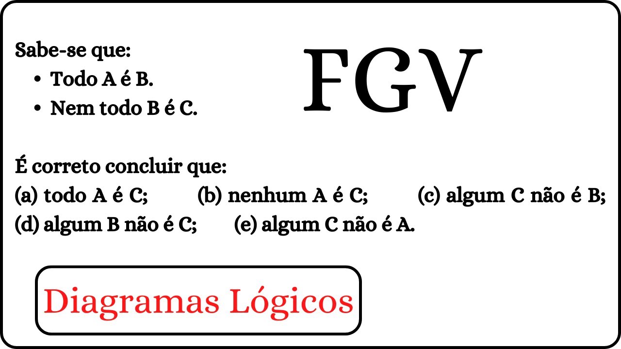 FGV - Diagramas L&oacute;gicos em Racioc&iacute;nio L&oacute;gico - NQ199