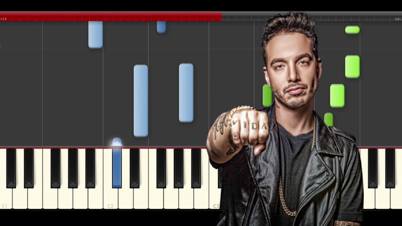 J Balvin Bobo piano midi tutorial sheet partitura cover karaoke how to play