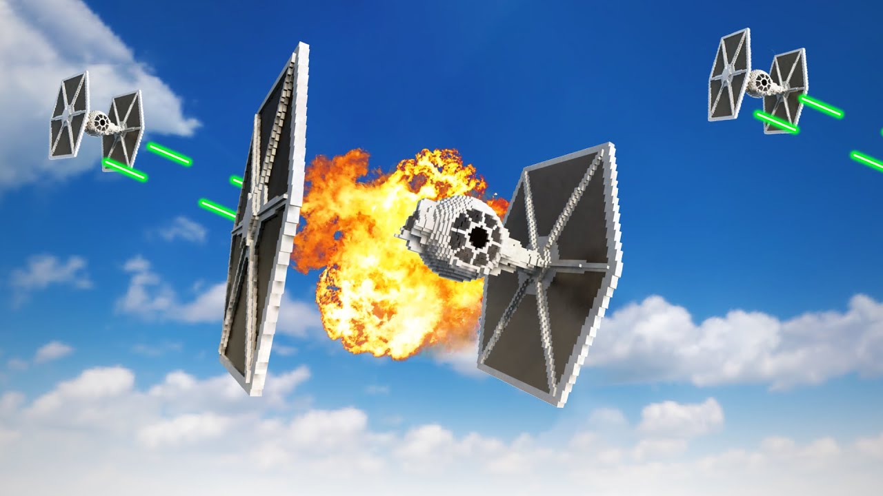 Realistic Tie Fighter Crashes & Destruction | Teardown