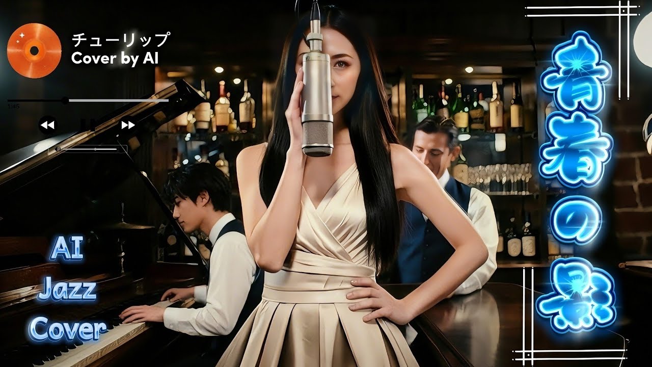 チューリップ「青春の影」のAI Midnight Jazzカバー。真夜中の隠れ家ジャズバーで歌う、ミステリアスなAI美人シンガー。#チューリップ #青春の影 #jpop #Jazz #AICover