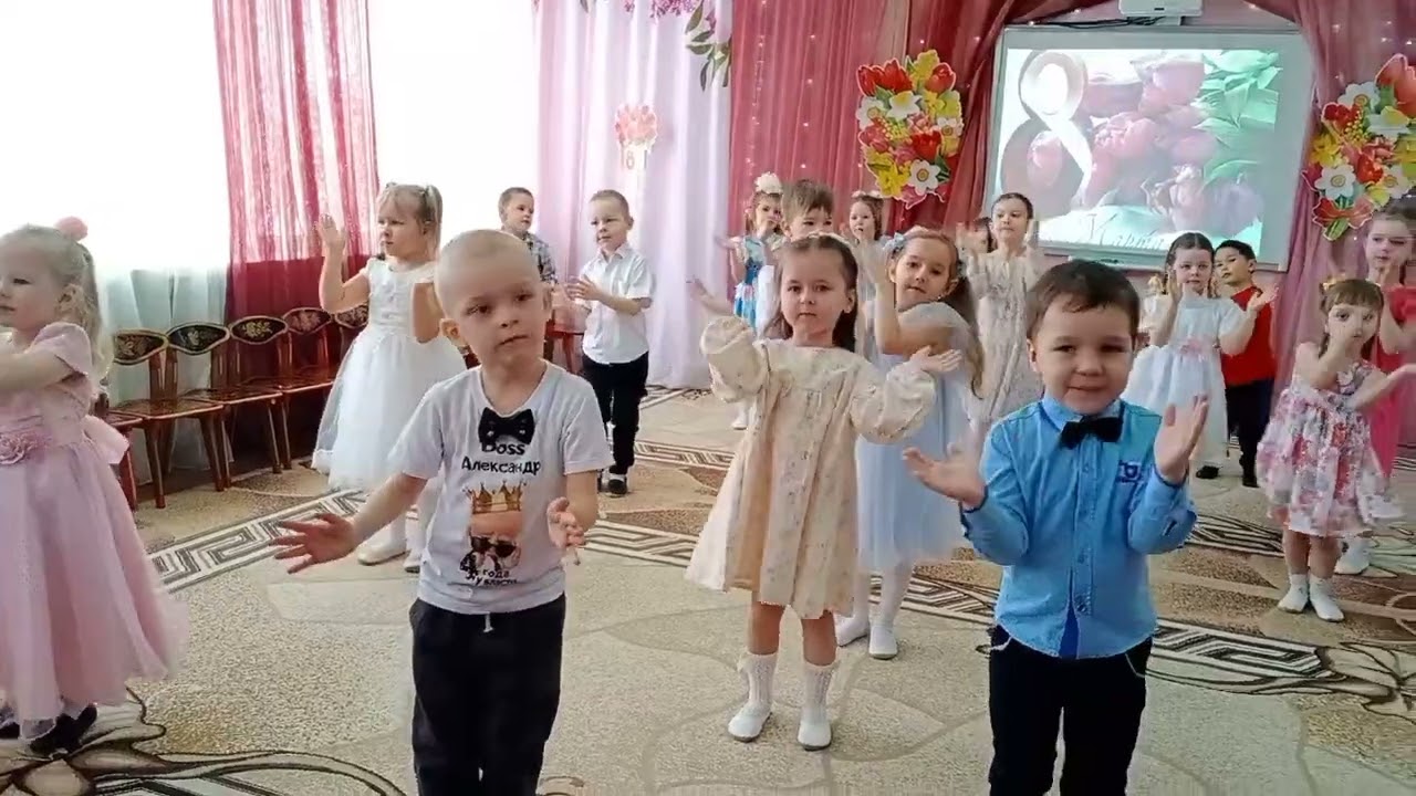 Утренник «8 марта», средняя группа «Семицветик», муз.рук. Малютина Н.В.