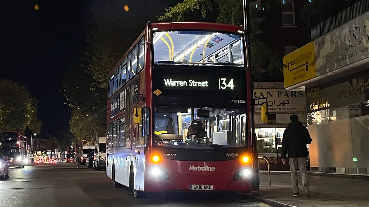 Full Route Visual. Route 134: North Finchley - Warren Street | EvoSeti VMH2456 LK18 AKO