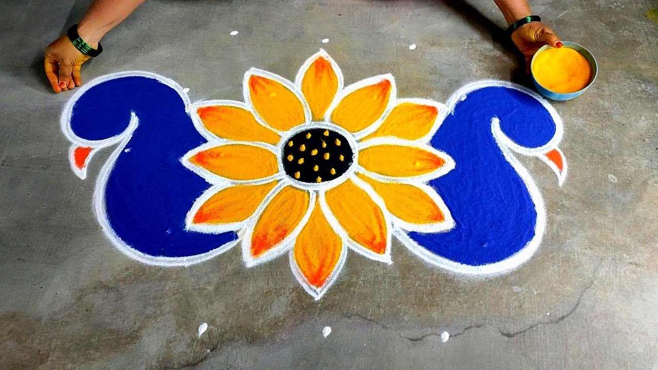 Pongal2023 pot rangoli|5*3 sankranti muggulu|ThaiPongal kolam|Thai1 peocock rangoli|Amazing rangoli