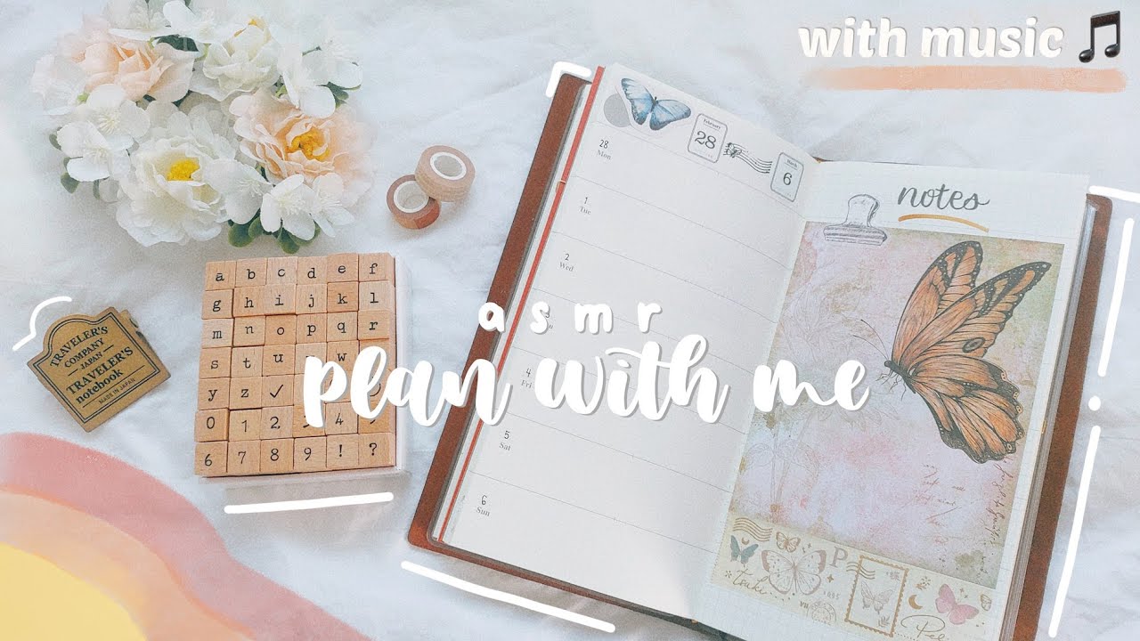 MARCH Plan with Me 🦋 asmr with music 🎧