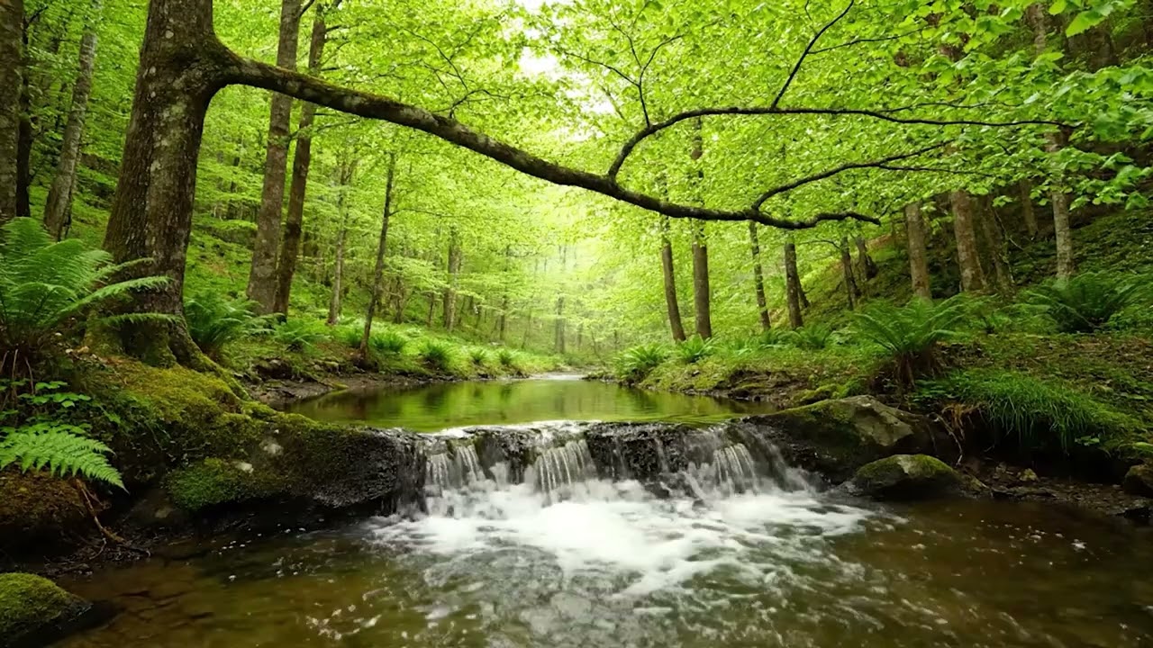 Deep Forest River Sounds 🌊 Relaxing Water & Birds Singing for Sleep Study & Stress Relief (No Music)