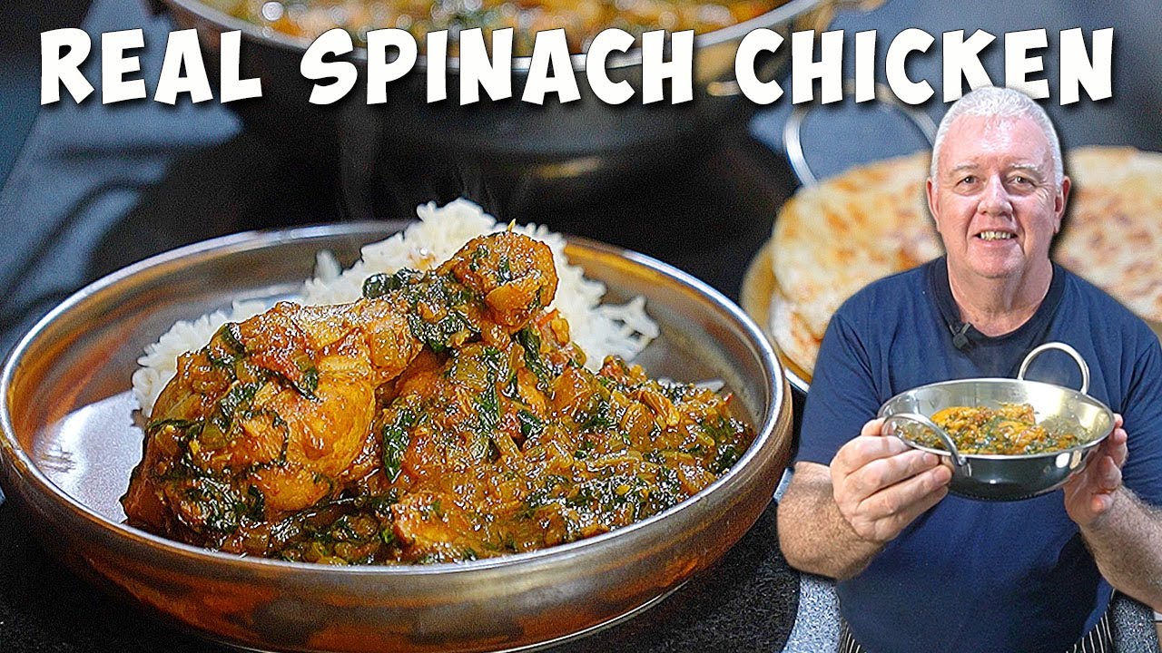 Chicken with Spinach (Palak Chicken)  Simple Home Style Curry