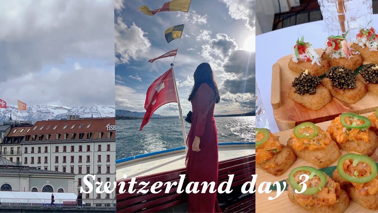 Switzerland day 3 (souvenirs, boat dinner, trying oysters🌊✨) | Leena Land