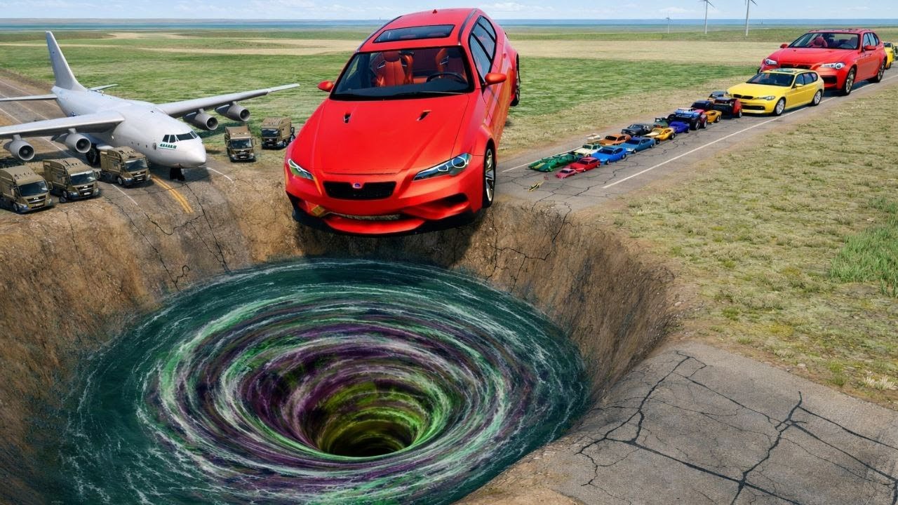 Big & Small Cars vs Giant Pit #6 – BeamNG.Drive