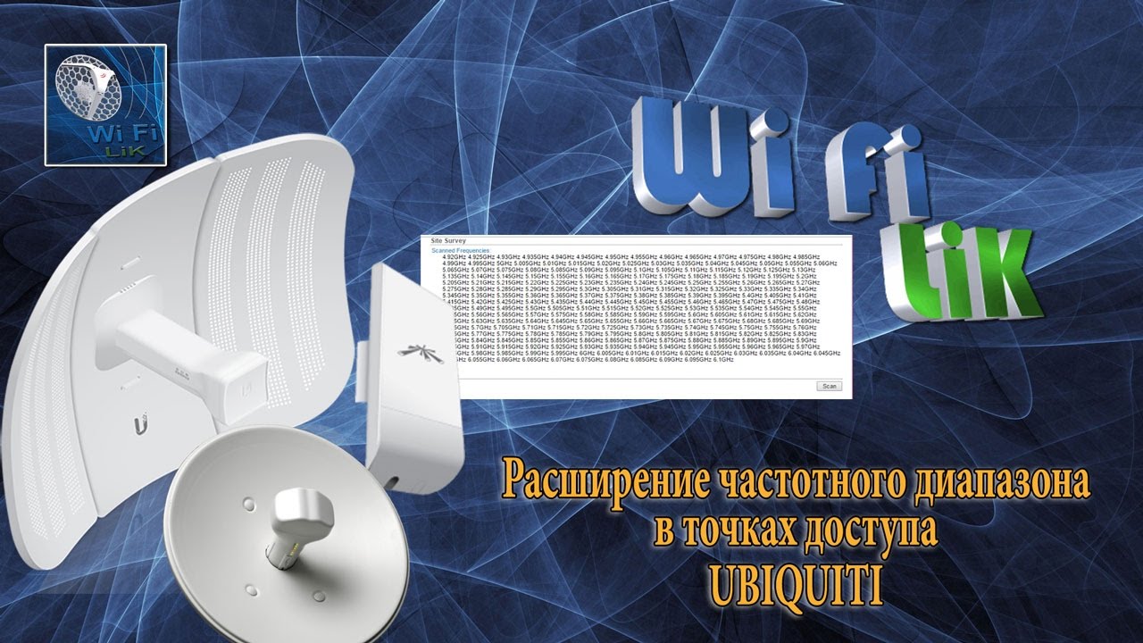 Расширение частотного диапазона в 5 Герцовых точках доступа от компании UBIQUITI