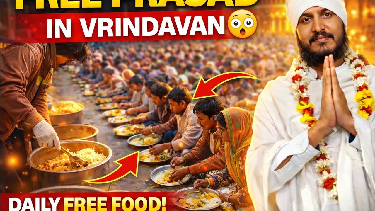 Free Food in Vrindavan 😲 | Daily Prasadam Seva in Ashram Anyone Can Eat Free Food | sanatan yogii 