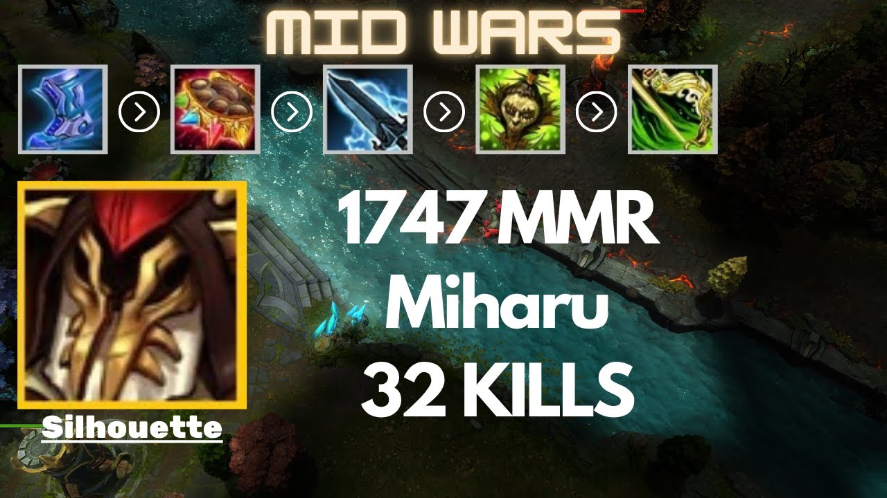 HoN║Mid Wars║Silhouette║1747 MMR║Miharu║Heroes of Newerth