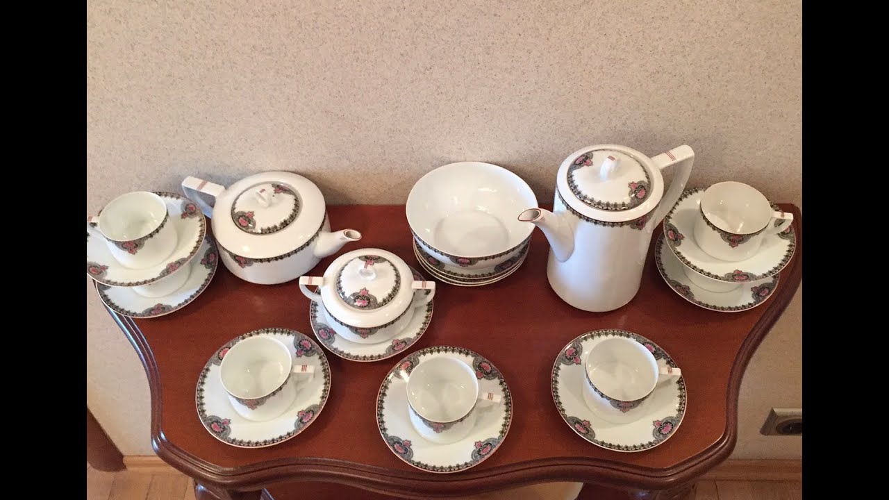 Антикварный чайно-кофейный сервиз. Чехословакия. 1925-1940 г.