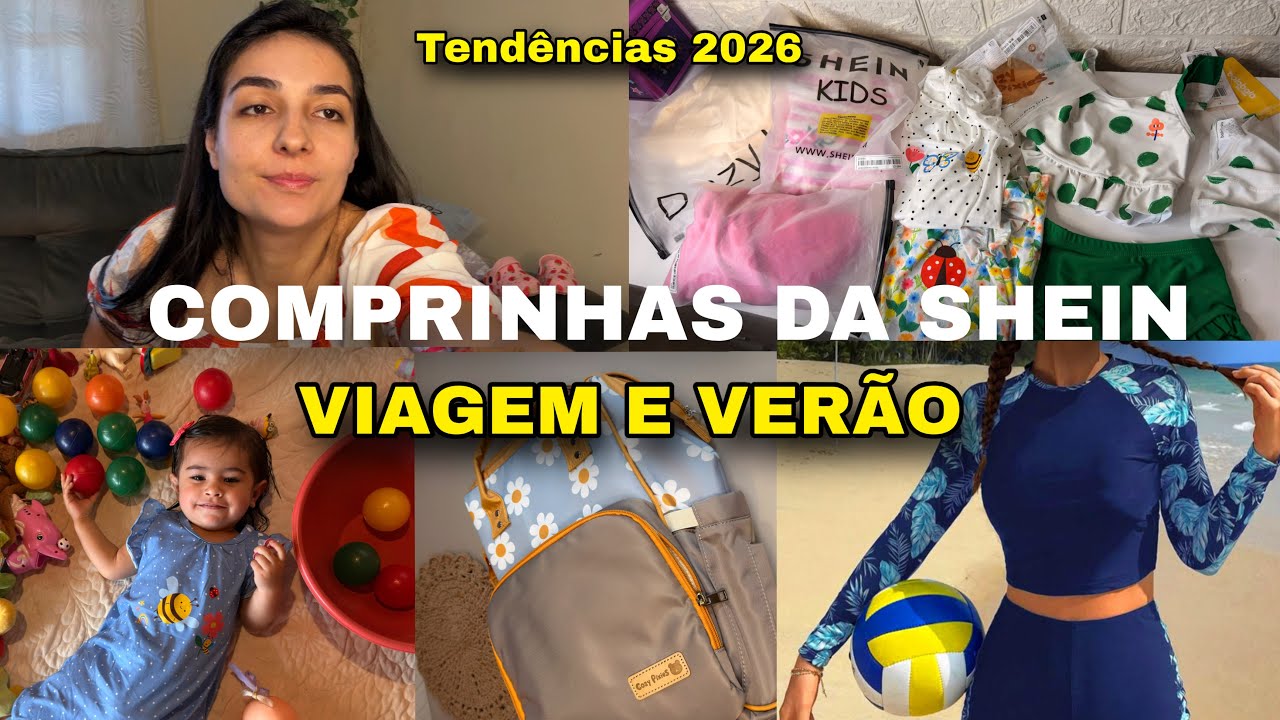 ABRINDO MUITAS COMPRAS DA SHEIN✨ | ROUPAS E BOLSA PARA VIAGEM COM CRIANÇAS, TENDÊNCIA VERÃO 2026