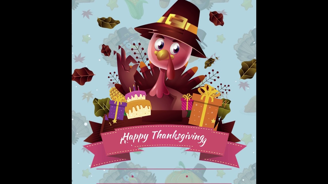 Animated Thanksgiving card for family 2021