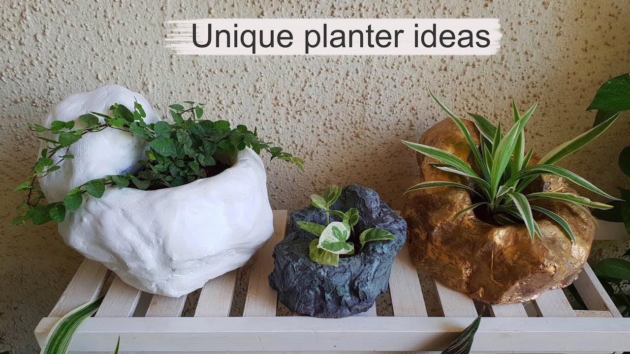 Unique planter ideas | DIY Rock planters | Creative planters
