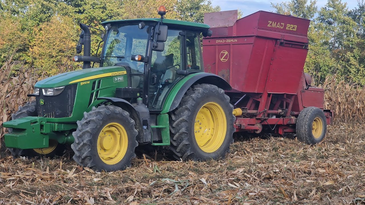 Tractor-vlog-John Deere 5100M-Culegatoare-Zmaj-Zemun-223-La cules porumbul din anu 2025 ep9