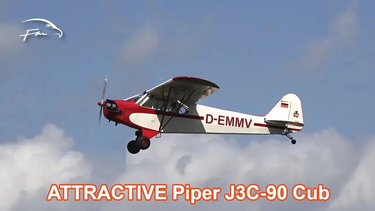 ▶️ ATTRACTIVE Piper J3C-90 Cub "D-EMMV" and "PH-VOP" Cessna 172R | Teuge
