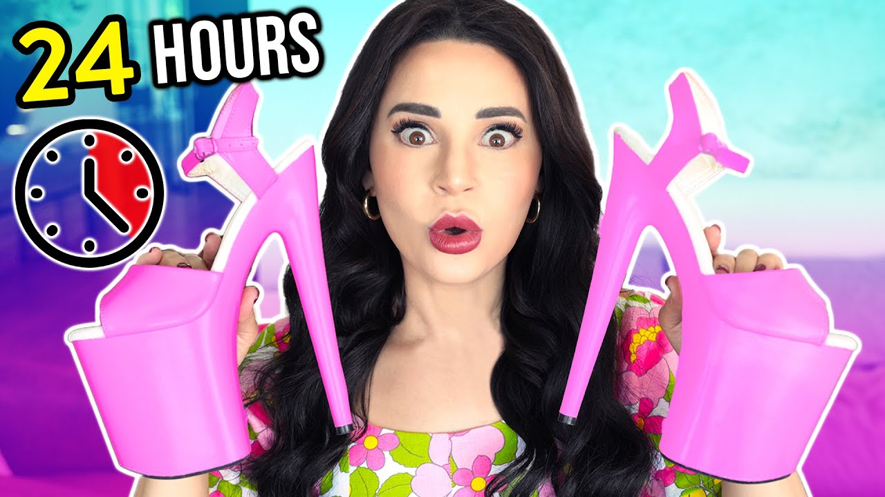 Wearing World's TALLEST HEELS For 24 Hours!