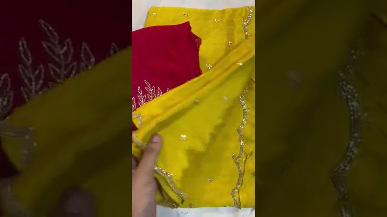 Pure chinnon saree with handwork | whatsapp 8897748494 #chinnon