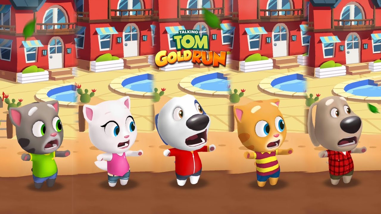 Talking Tom Gold Run Wild West - Talking Tom vs Talking Angela vs Talking Hank vs Ginger vs Ben