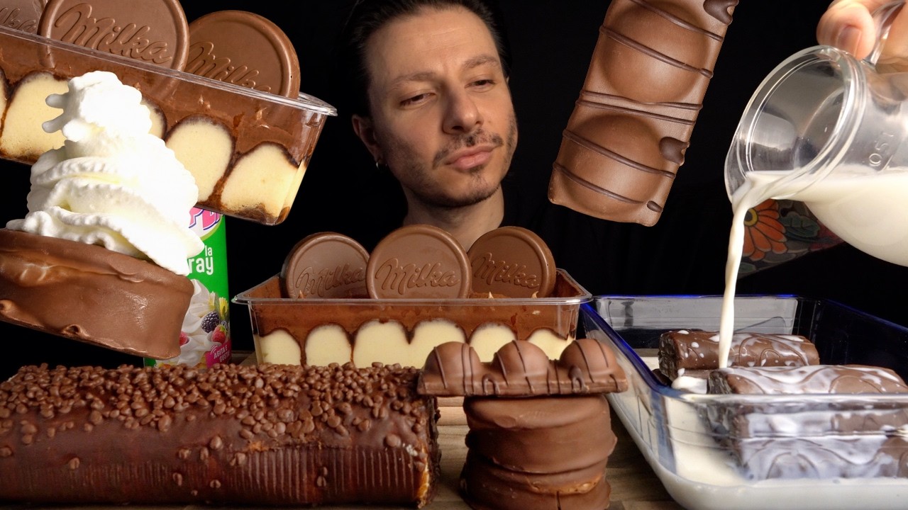 MASSIVE TIRAMISU & CHOCOLATE TREATS MUKBANG (MILKA, ICE CREAM) | ASMR FOOD