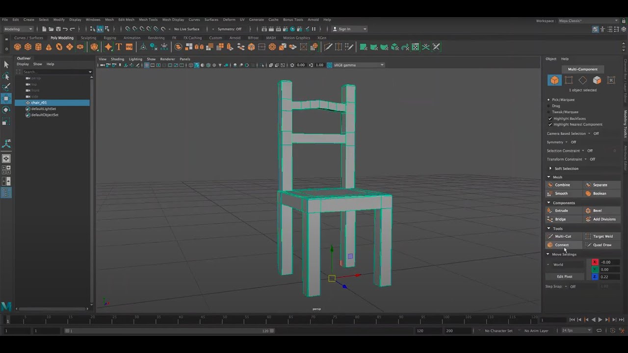 Modelling a Chair in Maya