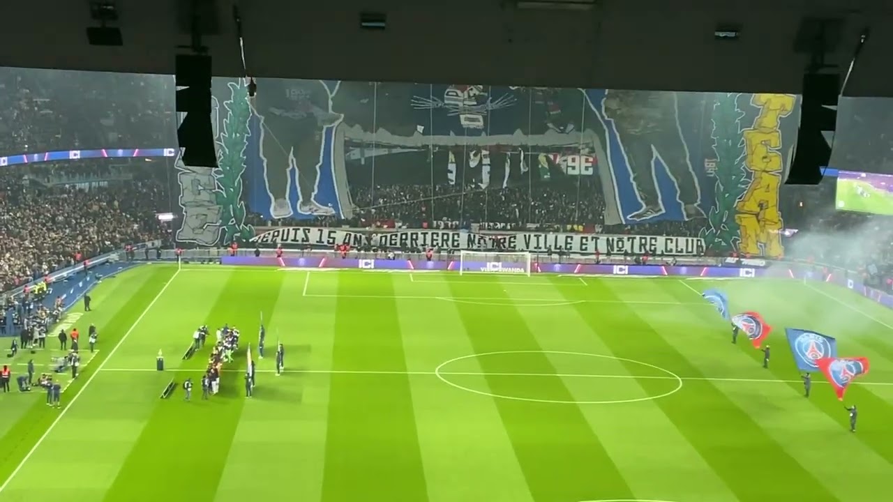 PSG - Lyon entrée des joueur Parc des princes