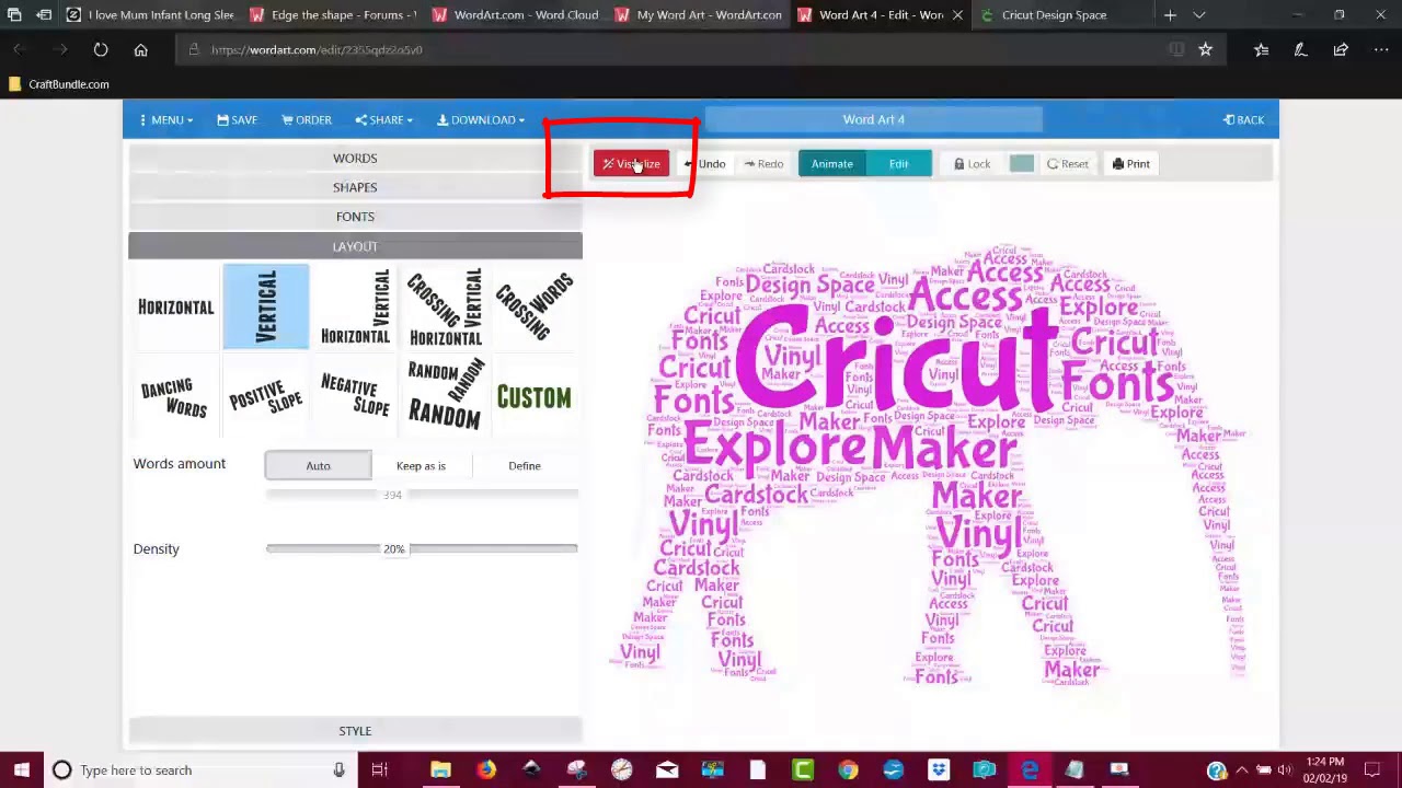 Create Word Art for Cricut Print then Cut