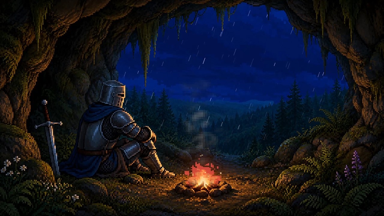 A cave, some rain... and finally, rest
