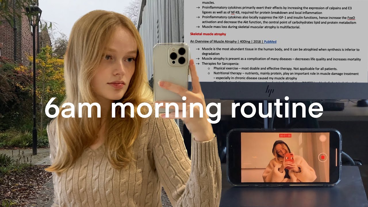 my productive 6am morning routine during midterms 🪷