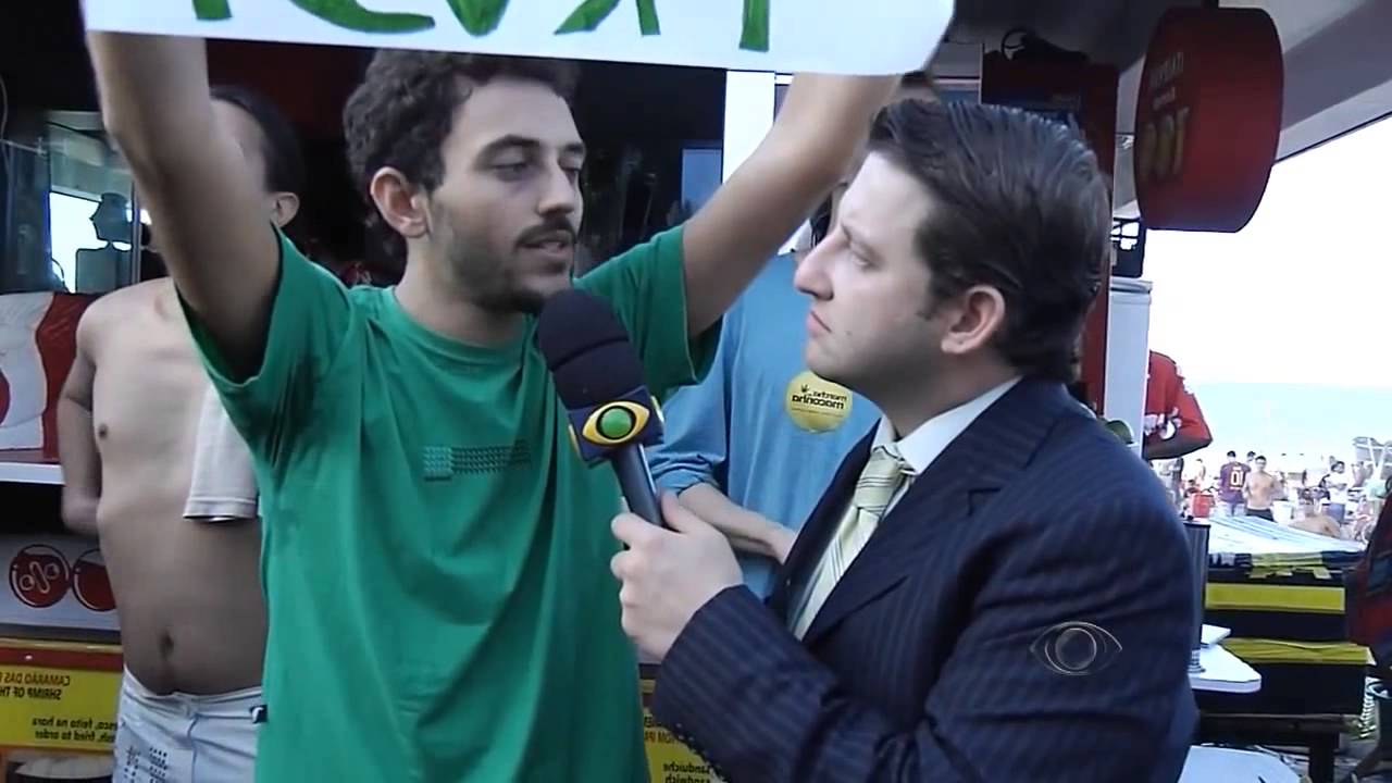 P&acirc;nico na Band na Marcha da Maconha 2013 - Rio de Janeiro