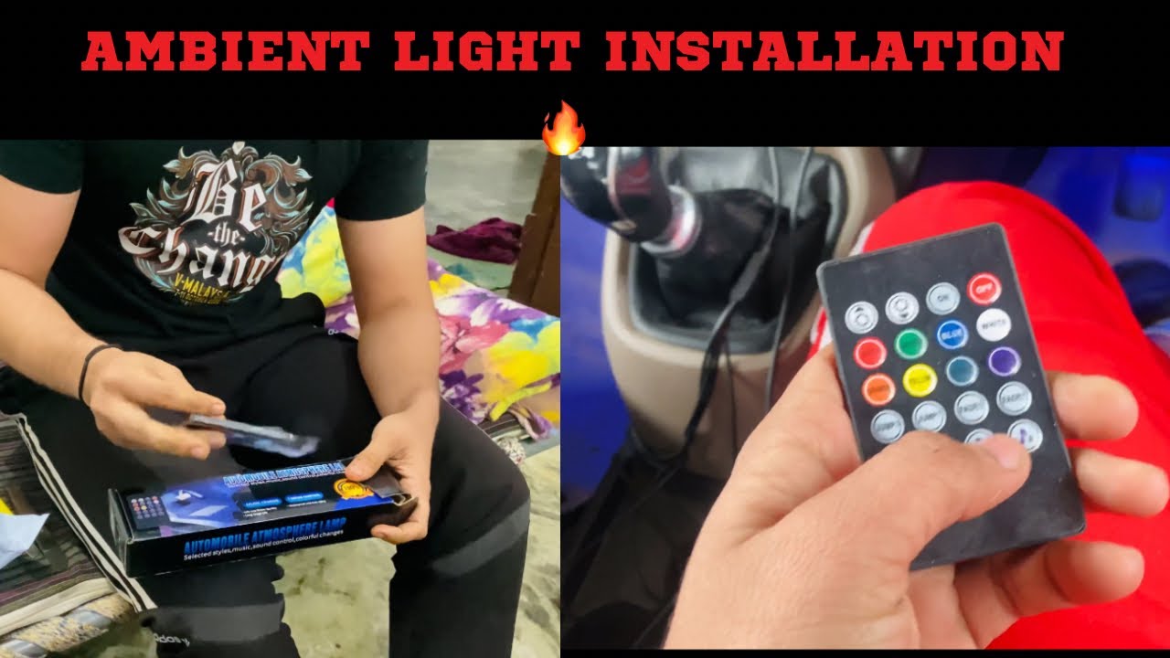 AMBIENT LIGHT INSTALLATION 🔥 IN GRAND i10. || #Vlog @Hhrsh.1  with Remote Control 💡