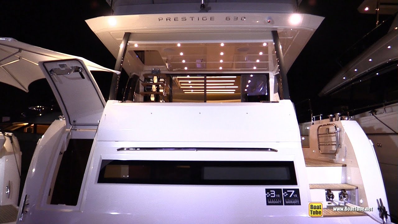 2019 Prestige 630 Luxury Yacht - Deck Interior Walkaround - Debut at 2018 Fort Lauderdale Boat Show