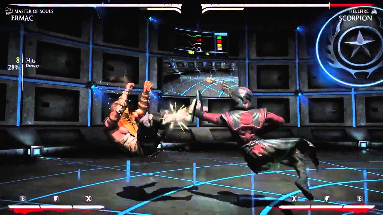 MKX Ermac Master of Souls midscreen 34 - 41% meterless combos