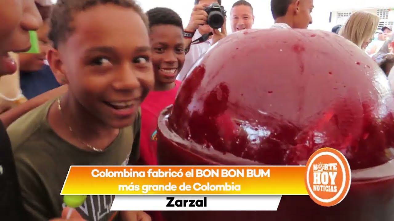 En Zarzal fabricaron el BON BON BUM más grande del mundo (Valle del Cauca, Colombia)